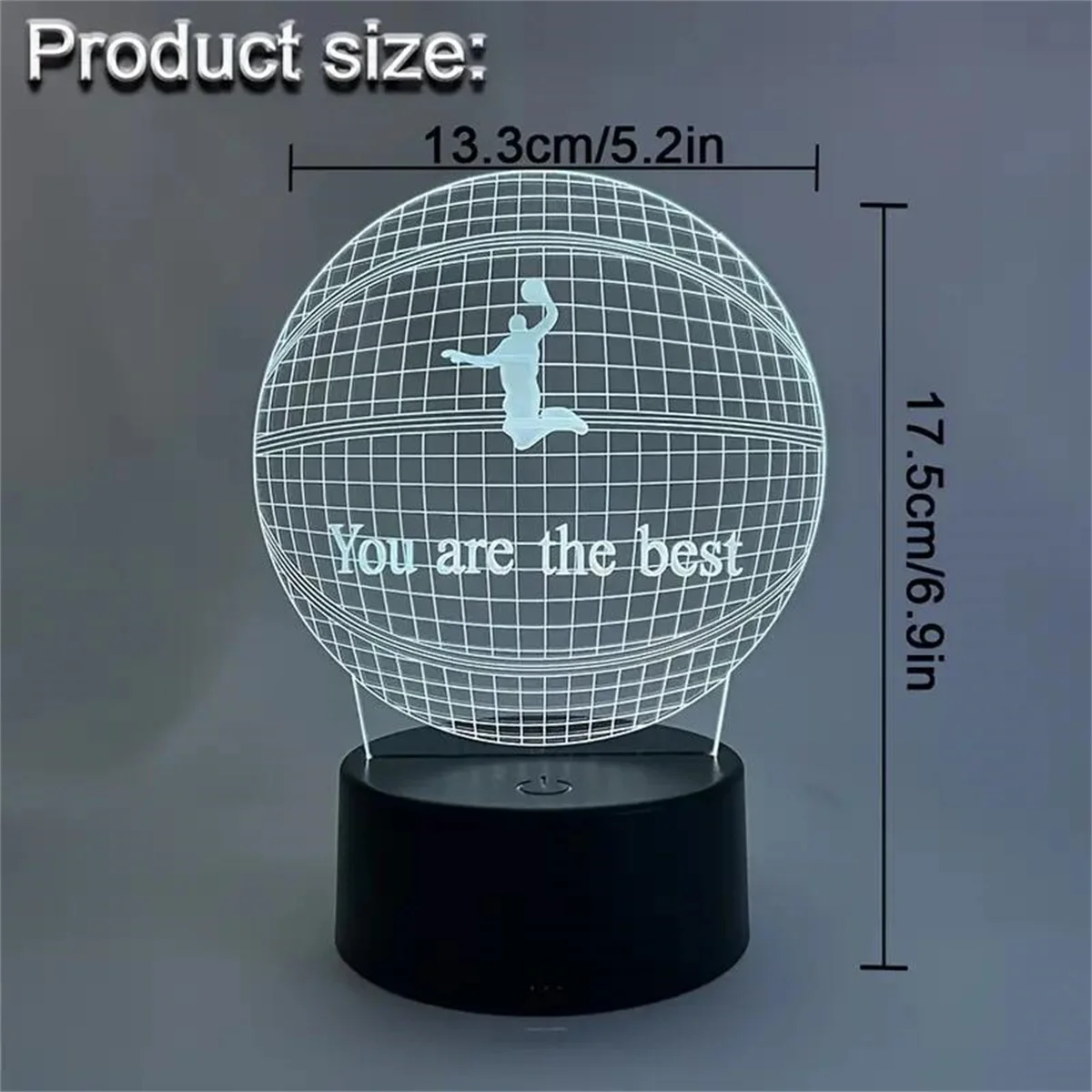 1pc  Basketball 3D Night Light, 3D Optical Illusion Lamp With Touch, 7-Color Changing Ambient Light For Bedroom