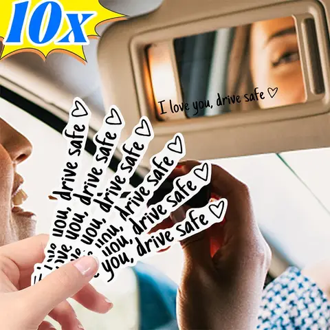 자동차 백미러 스티커 당신을 사랑합니다 안전한 메시징 데칼 블랙 PVC 자기 접착제 자동 트럭 SUV 장식 11x2cm 선물