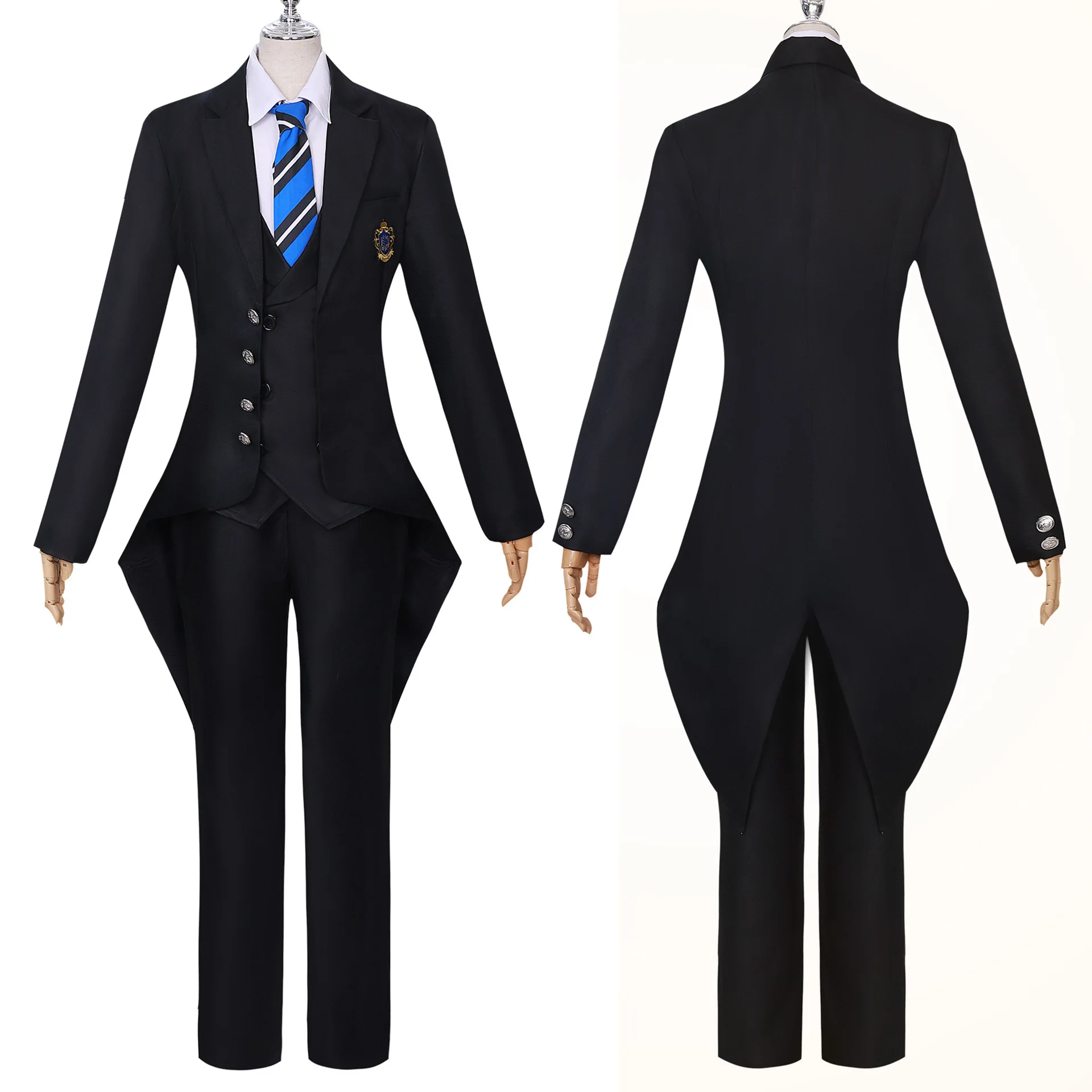 Black Butler Ciel Phantomhive Anime Cosplay Costume Public School Arc Jacket Vest Pants Suit Uniform Wig Halloween Clothing