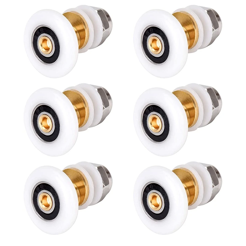 A08M-6PCS 27Mm Shower Door Rollers For The Bathroom Glass Sliding Door Pulleys Wheels Ultra-Quiet Shower Glass Door Rollers