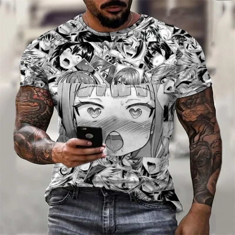 Summer Men Cartoon Tops Tees Children 3D Printed Anime T-shirt Male Funny Short Sleeve Clothing Boys Girls Fashion Streetwear