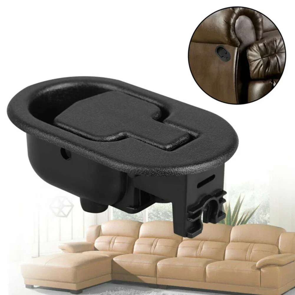 1pc Black Oval Pull Handle Replacement Sofa Couch Release Recliners Chair Pull Handle Lever Fit For Most Recliners