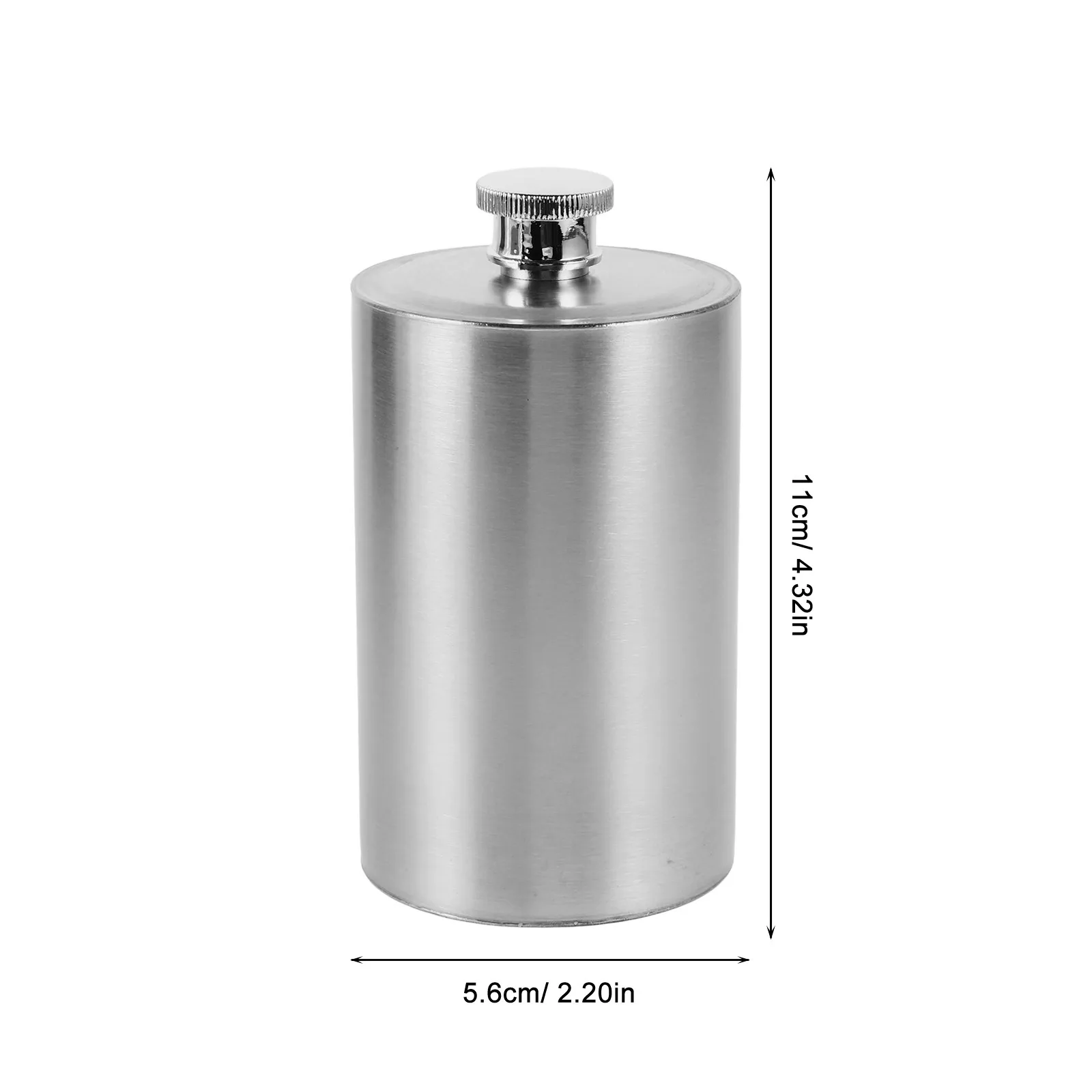 Metal Flask 250Ml Compact Lightweight Cylindrical Shape for on-The-Go Drinking Insulated Beverage Holder for Coffee Water Oil