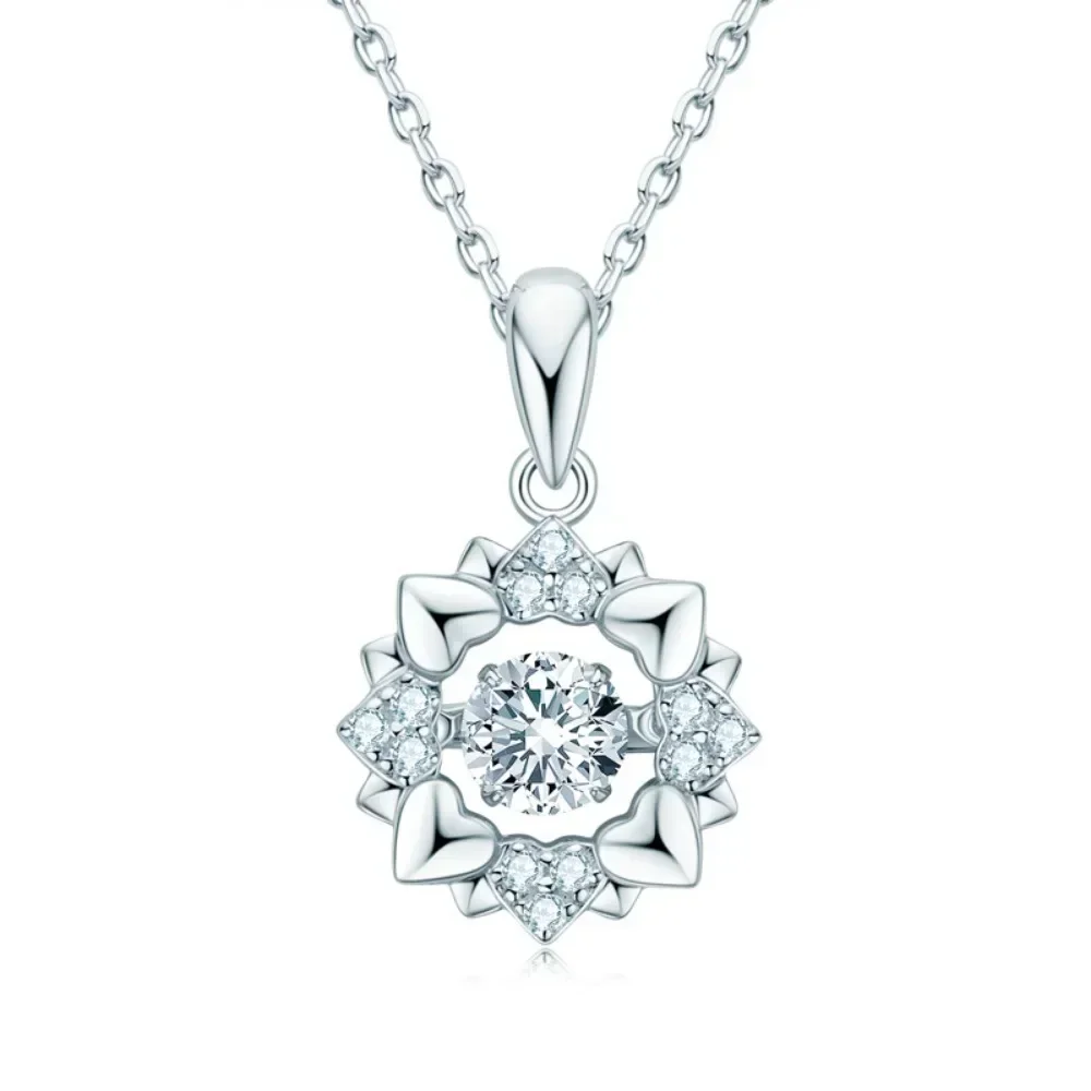 LinkerLove Moissanite Skirt/Infinity/Crown/Heart Pendant Necklace Women 925 Sterling Silver Diamond Chain Luxury Wedding Jewelry