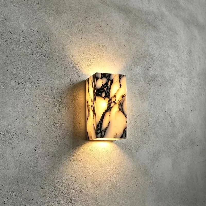 Marble Decor Wall Lamp Suitable for Indoor and Outdoor Hallway Balcony Villa Garden Courtyard Background Wall Lamp Bedside Lamp