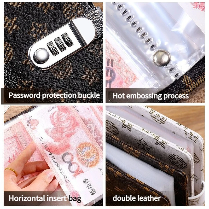 Large Capacity Cash Saving Box with Password Lock, Money Storage Organizer Book with Zipper Pouch, Budget Planner for Kid Adults