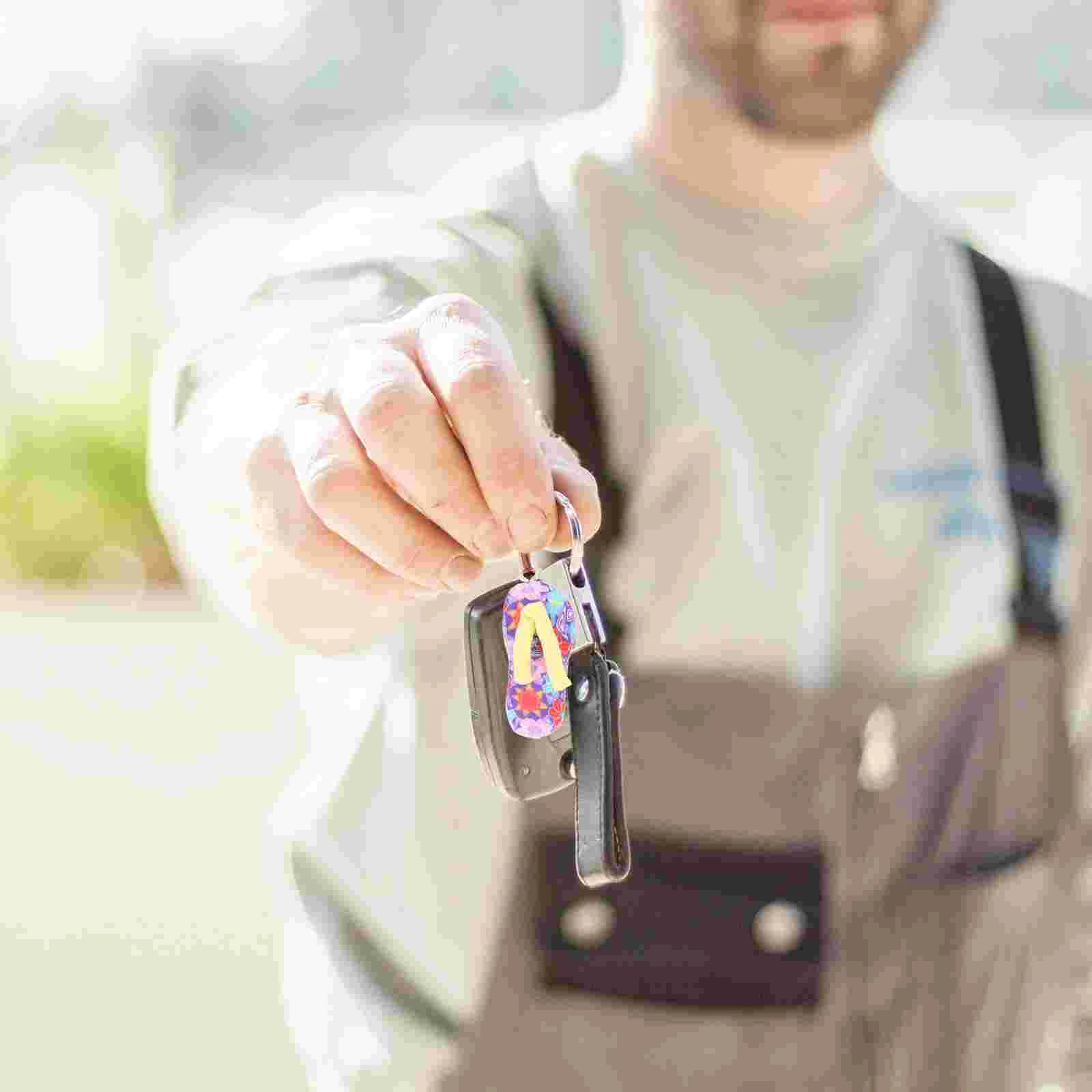 60 Pcs Simulation Slippers Pendant Shoe Keychain Charm Pendants Bulk Beads Hand Jewelry Polymer Clay Making Design Epoxy