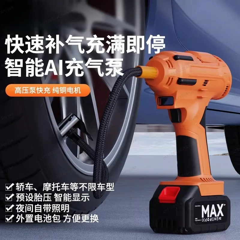 Cordless Tire Inflator Portable Air Pump, 150PSI Digital Electric Compressor with Auto Stop - Ideal for Cars, Bikes & SUVs