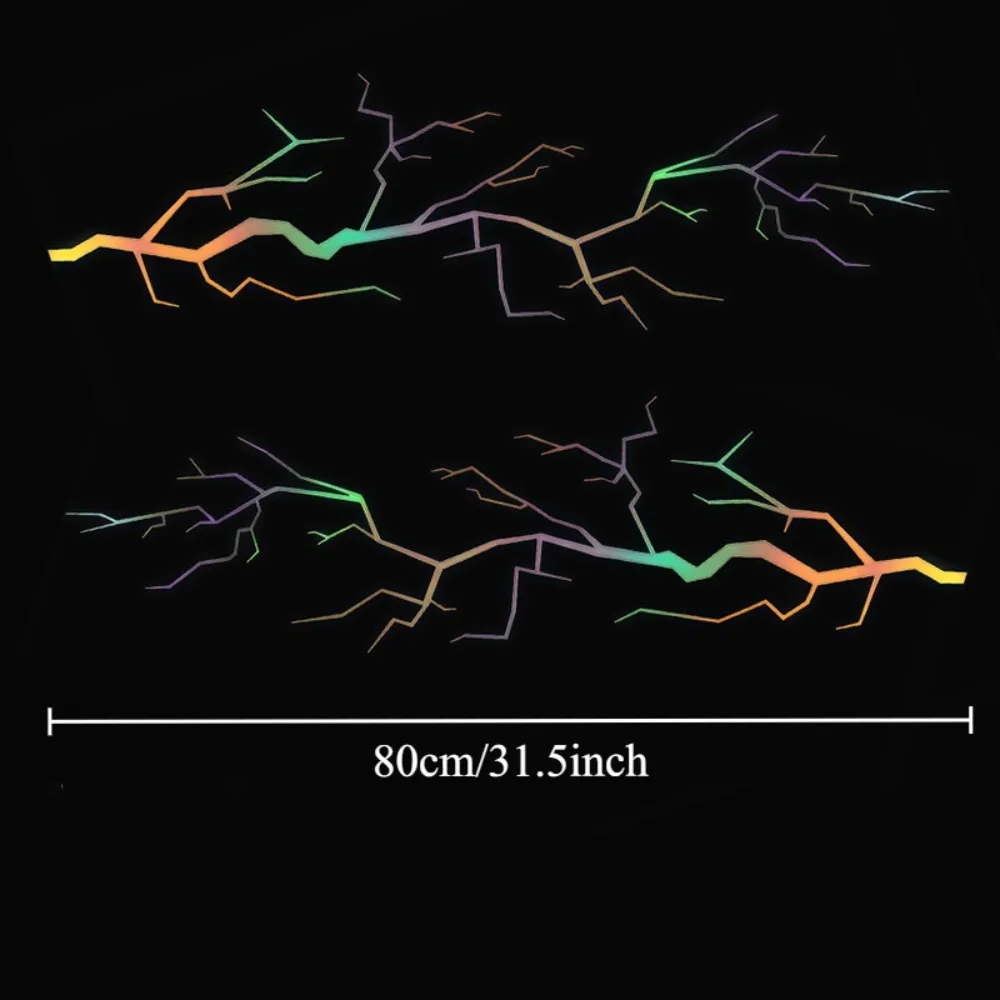 1Pair Lightning Crack Car Decals Self-adhesive Stickers for Cover Scratches Creative Exterior Decor for Door Window Side Body