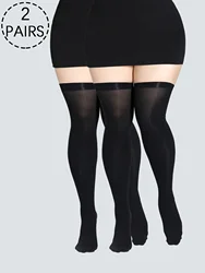 2 PAIRS Ultra-Thin sheer stocking Plus Size Sexy Thigh High stockings Breathable High Quality designing for ladys and Girls
