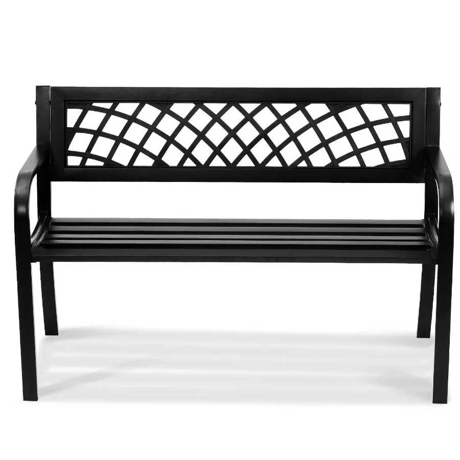 

Outdoor Bench 46 inches Metal Garden Bench for Outdoors 480 lbs Load Capacity Bench Outdoor Garden Park Bench with Backrest an