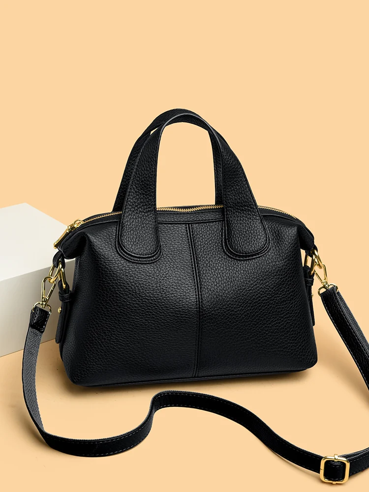 

Trendy Leather Mom Bag 2024 New Simple Versatile Ladies Single oulder Bag Casual Large Capaci Genuine Leather Crossbody Bag