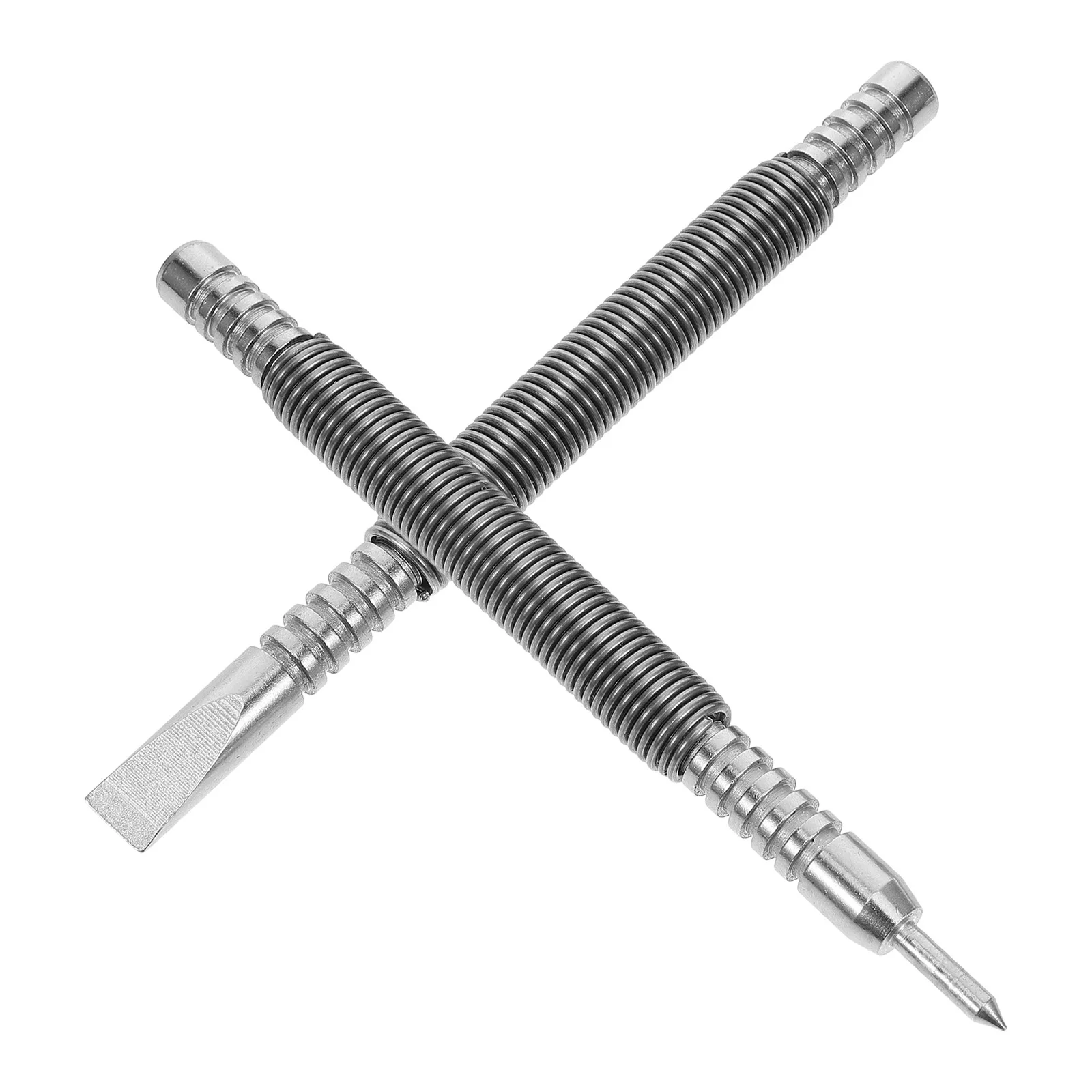 

1 Set Dual Head Nail Setter Pin Punch Spring Nail Tool For Wood Metal Glass Multi-Function Hammerless Carbon Steel Center Punch