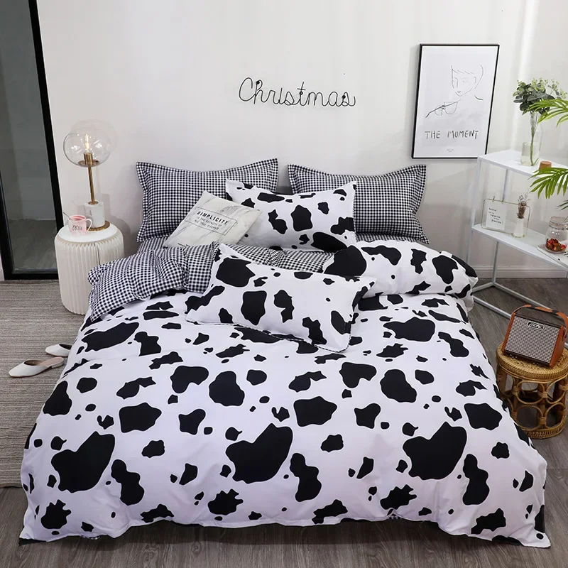 

Cow Stripe Comforter Cover With Pillowcases Bedding Warm Comfortable Double Single ,Pillowcase Duvet Cover Sets Polyester