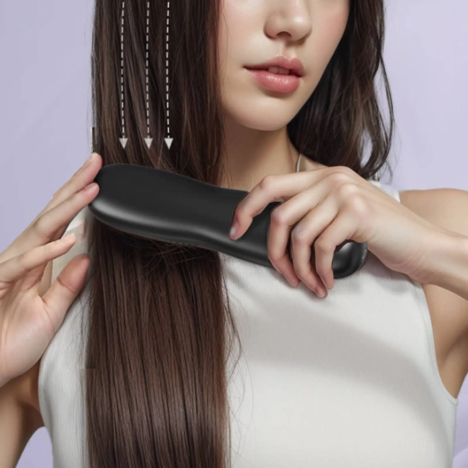 

Cordless Hair Straightener Brush LCD Display Portable Hair Straightener Brush Travel Friendly Fast Heating