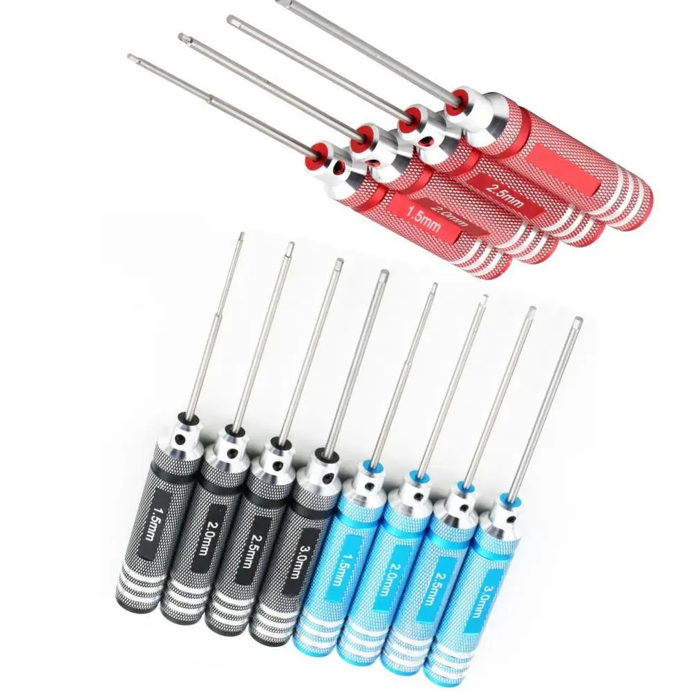 

4pcs 1.5/ 2.0/ 2.5/ 3.0mm White Steel Hex Screwdriver Set for RC Helicopter Airplane Car Drone Aircraft Model Hexagon Tool Kit