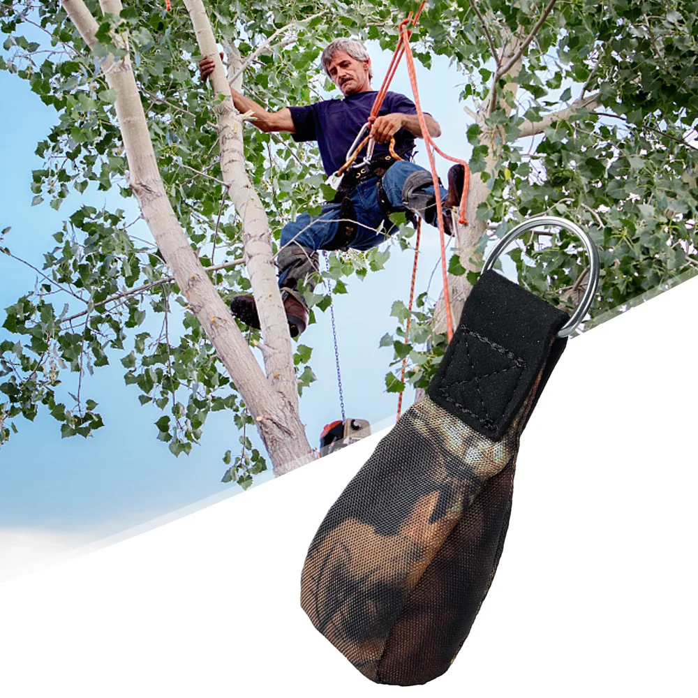 Throwing Rope Bag D Ring Multi Purpose Throw Weight Bag Throwing Rope Sandbag Climbing Rope Bag for Tree Climbing Rock Climbing