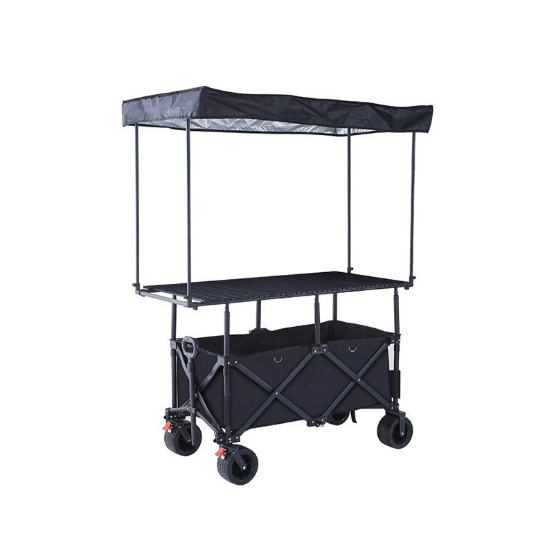 For night market stall trolley foldable lifting table board, camping trolley camp light folding
