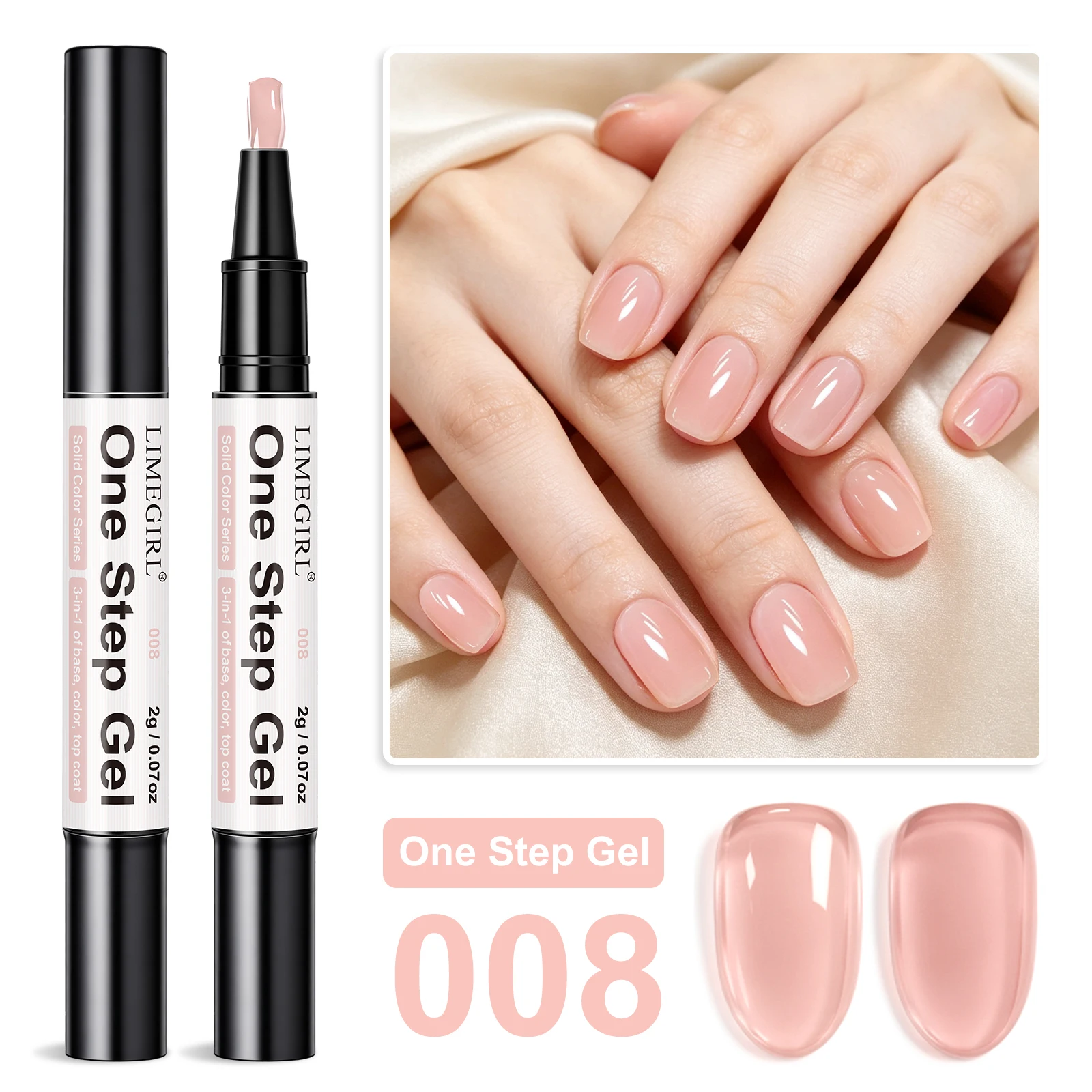 LIMEGIRL 48 Farben Gel-Nagellackstift, 3-in-1-Gel-Nagellack, schnell trocknender, langlebiger Graffiti-Malpinsel für Reisen im Freien