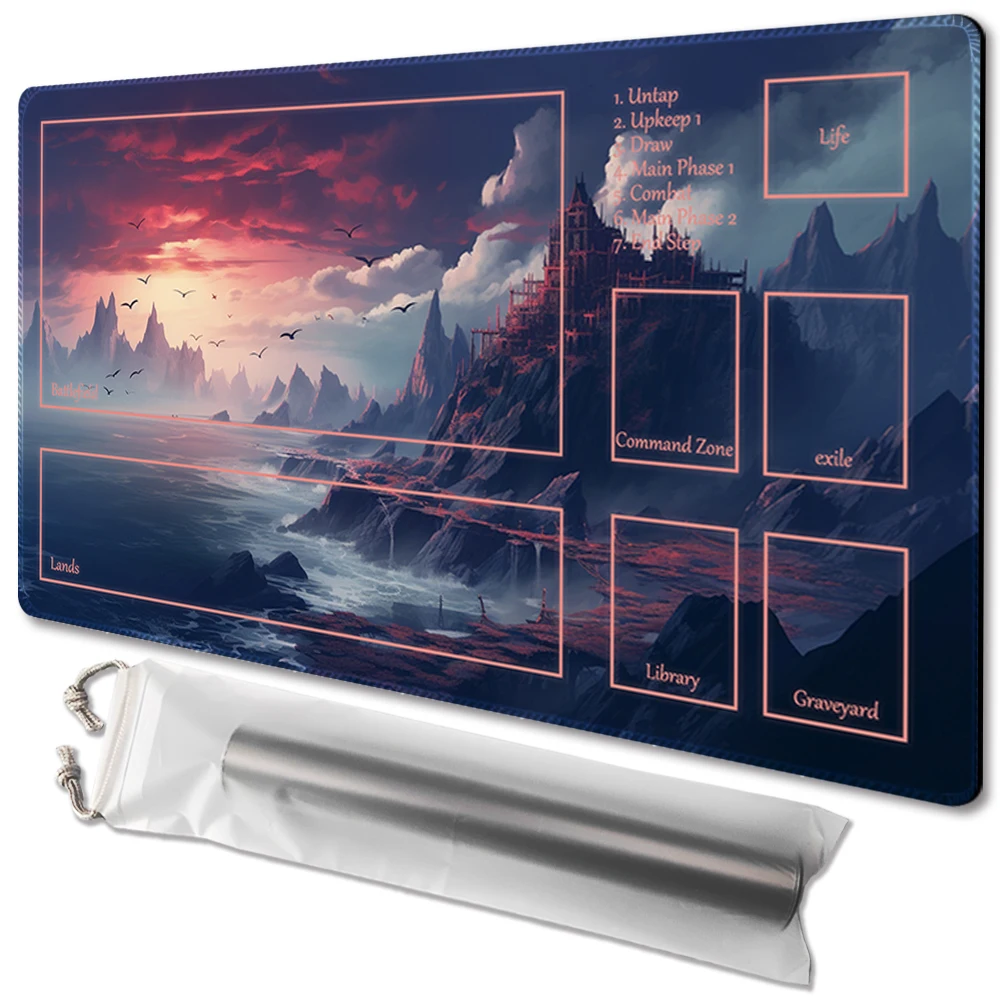 

Crimson Keep-Board Game TCG Playmat Table Mat Game Size 60X35 CM Mousepad Compatible for MTG CCG