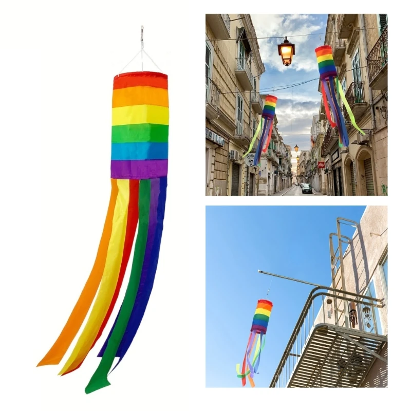 Long Tail Windsock Rainbow Column Windsock Outdoor