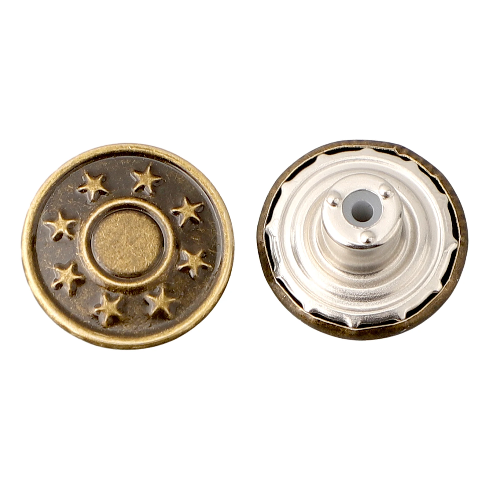 

10Pcs Jeans Buttons Replacement 17mm No Sewing Metal Button Repair Kit Nailless Removable Jean Buttons Sewing Accessories