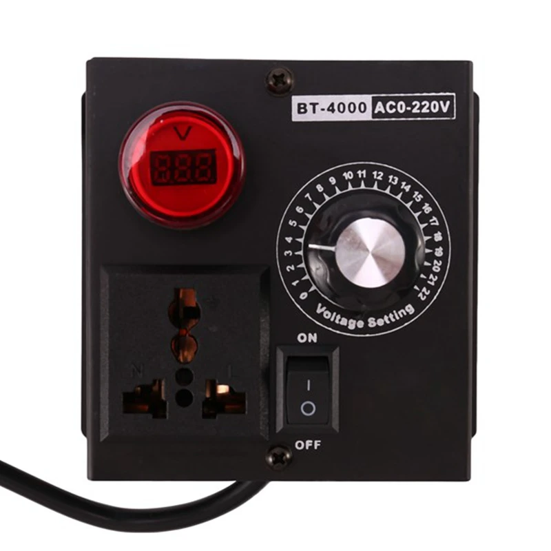 Regulador eletrônico de tensão, controlador de velocidade do ventilador do motor de temperatura, dimmer, ajustável UK Plug, Scr, 220V, 4000W