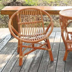 Bamboo Wicker Lounge Chair Recliner Patio Pool Side Seat Camping Chair Balcony Garden Furniture Rattan Chair Back Chairs