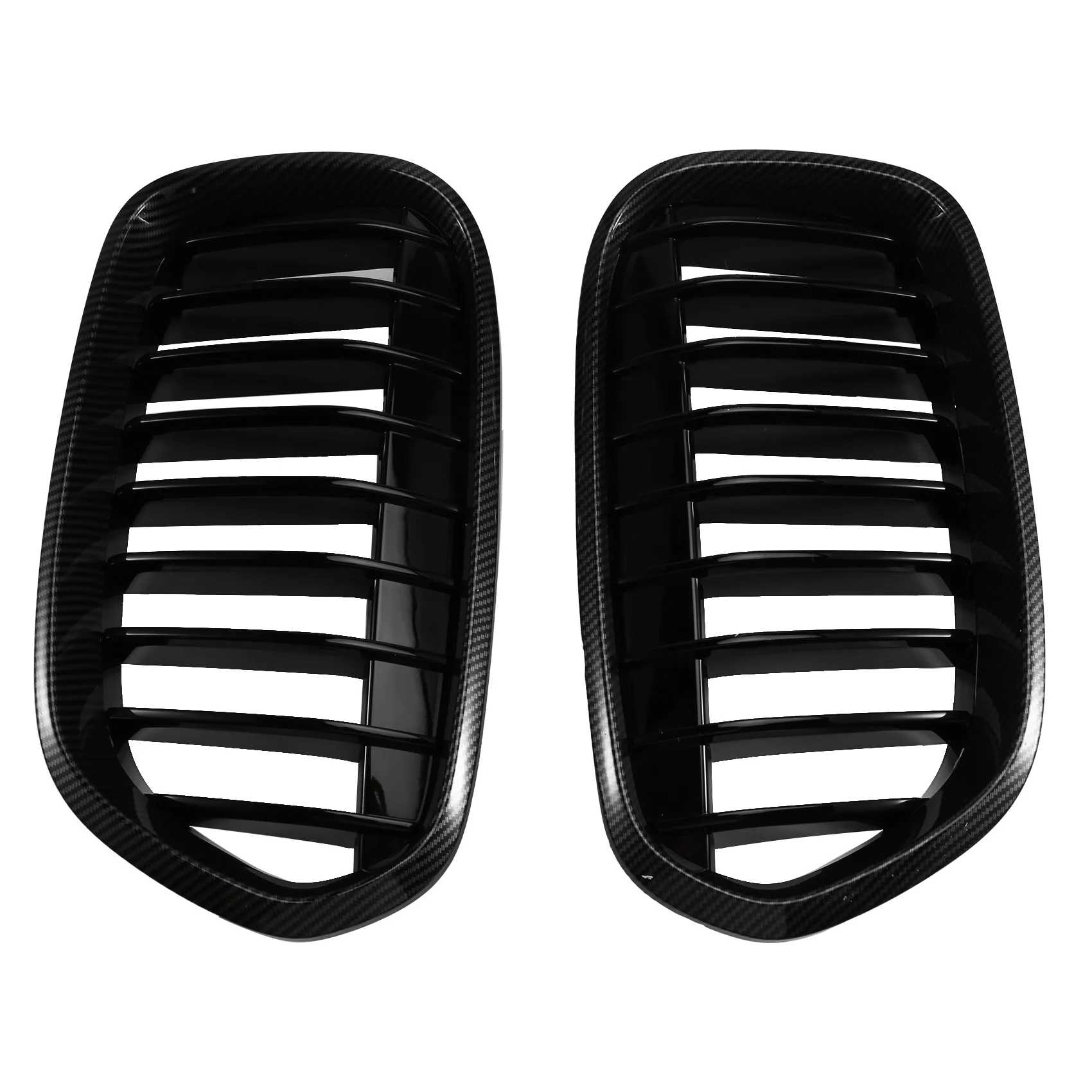 ABQB-Grill For BMW F52 1 Series 4D 2016-2020 2X Carbon Fiber Style Car Front Kidney Bumper