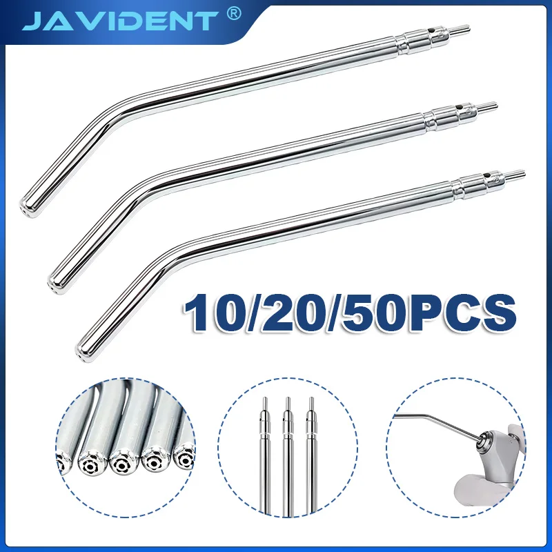 10/20Pcs Stainless Steel Dental Air Triple Syringe 3 Way Dental Air Water Spray Syringe Nozzles Tips For Teeth Whitening