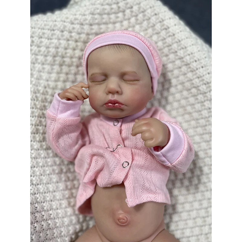 

20inch LouLou Full Body Silicone Vinyl Washable Newborn Baby Doll Reborn Sleeping Flexible 3D Skin Tone with Visible Veins Doll