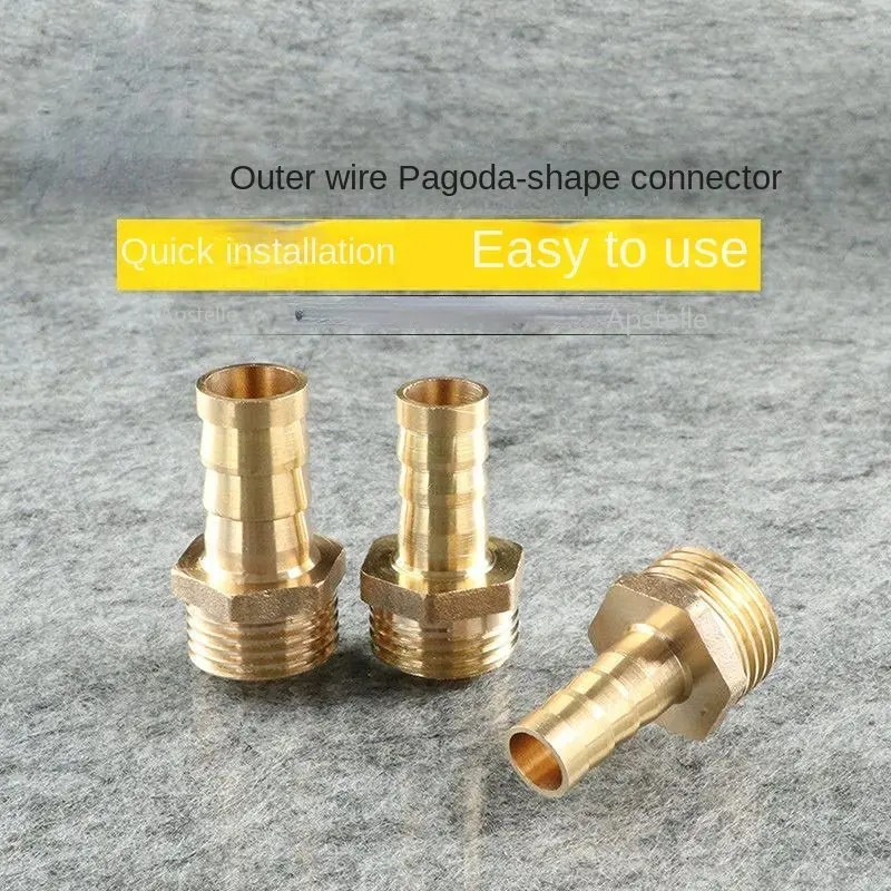 Mini Pagoda Brass Pipe Fittings Male Thread Barb Hose Leather Tube Trachea Connector M4 M5 M6 Brass 3mm 4mm 5 6 Mm