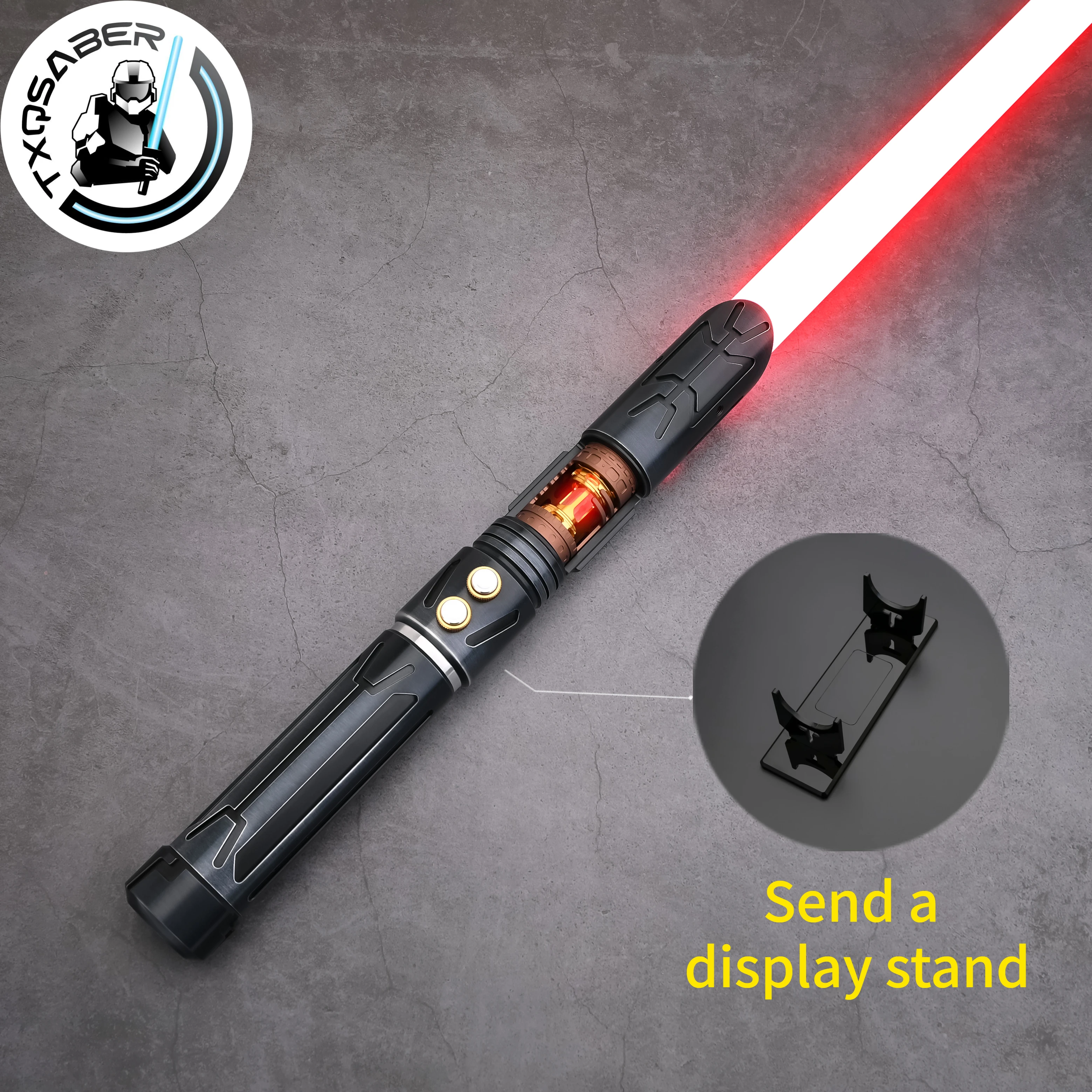 Spada Laser TXQSABER Dark Hunter con Effetto Smooth Swing, Blaster FOC, Impugnatura in Metallo, Spada Laser Robusta per Duelli, Giocattolo per Cosplay Adulti