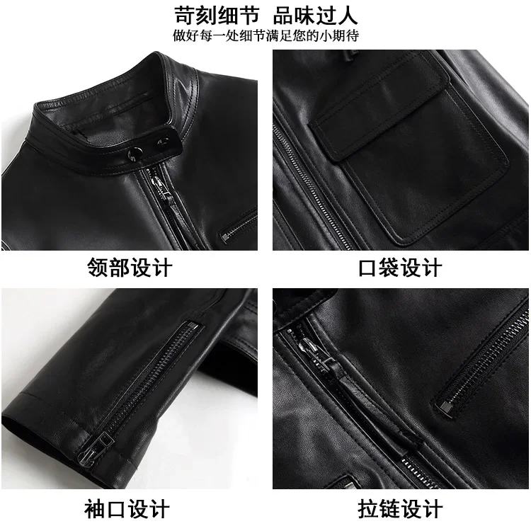 Vestes en Cuir pour femmes, manteaux et vestes en peau de mouton, Veste en Cuir véritable pour femmes, Veste de moto, 2022, Zm1924