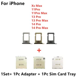 Replacement Parts Dual SIM Card Reader Flex cable Ribbon For iPhone 14 13 11 Pro Max Tray Holder Slot Adapter