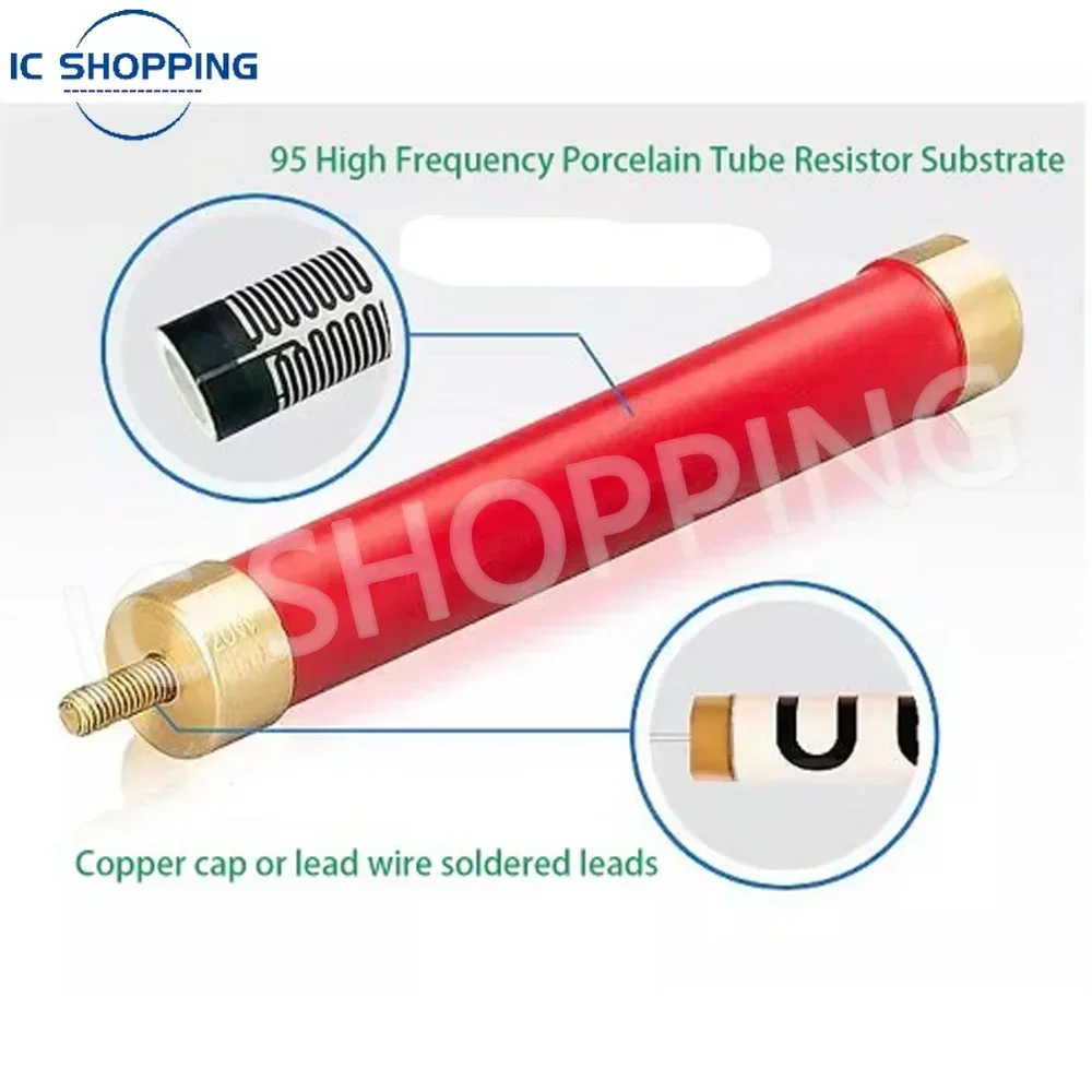 RI80 High-Voltage Non-Inductive Resistor High-Temperature Resistant Power Resistor Red Glass Enamel Metal Film 100W 150W 300W