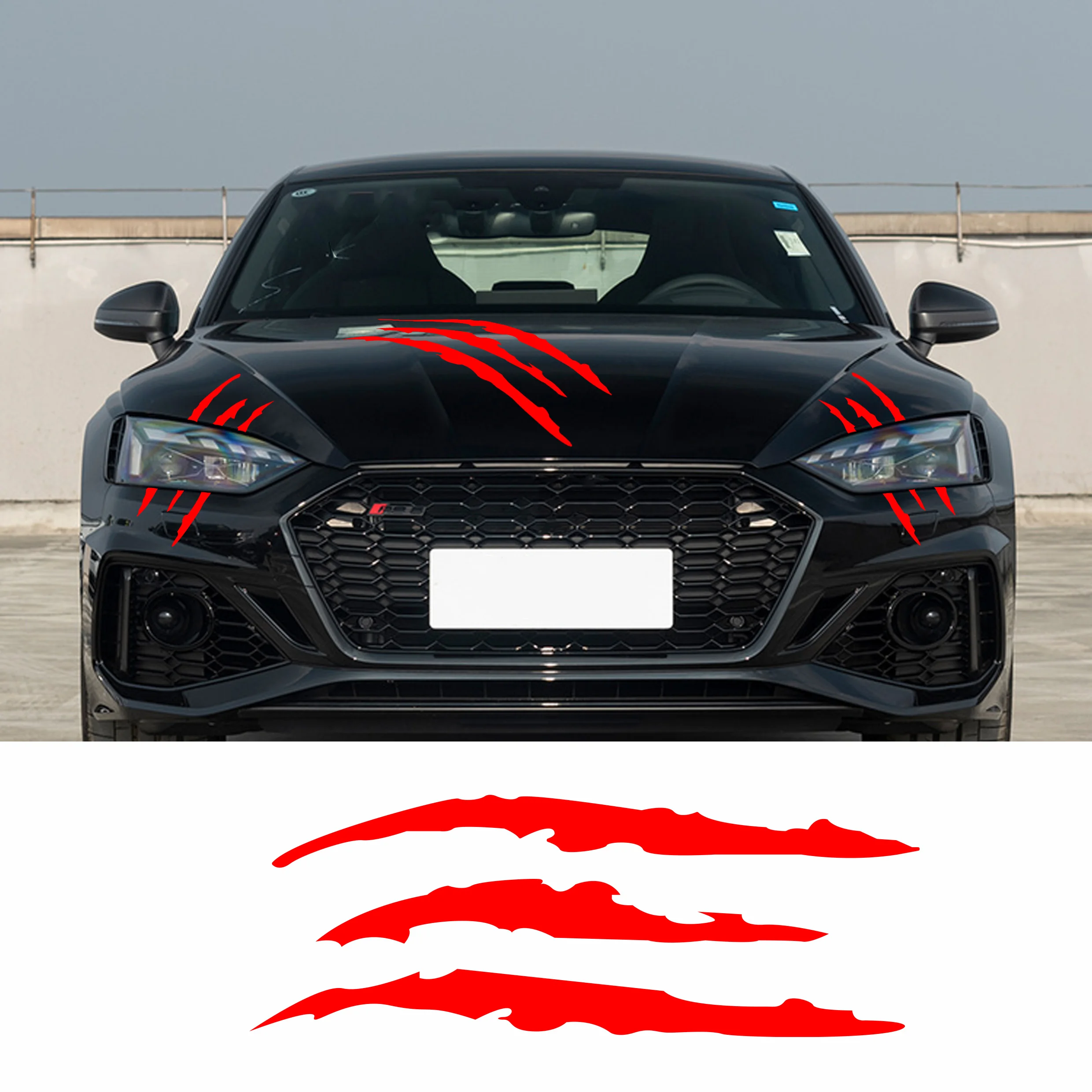 

3pcs Monster Claw Marks Car Headlight Claw Marks Headlight Decal Car Sticker Stripes Scratch Vinyl Decal Universal For Most