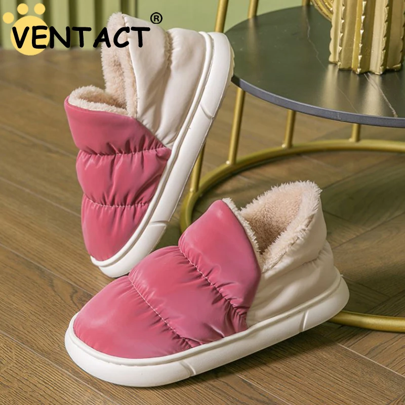 

VENTACT Women Slippers Winter Warm Anti-Slip Home Cotton Female Shoes Plus Plush Indoor Floor Slippers For Couples Footwear New