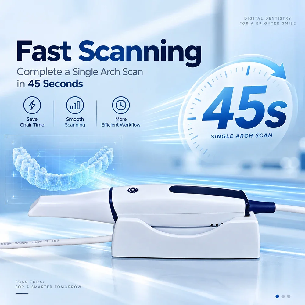 Smart DL206 Dental Intraoral 3D Scanner With Free Software Calibration Free and Ortho Simulation Cmos Technology Type-C Port