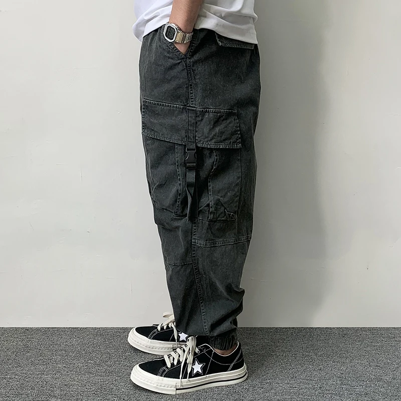 High Quality Plus Size Cargo Pants For Men Japanese Streetwear Baggy Pants Harajuku Casual Trousers Vintage Loose Work Pants