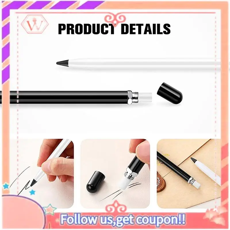 

Upgraded 8 Pieces Metal Inkless Pen Metal No Ink Pencil Infinite Metallic Write Pen Metallic Erasable Pen For Kids And Adults A
