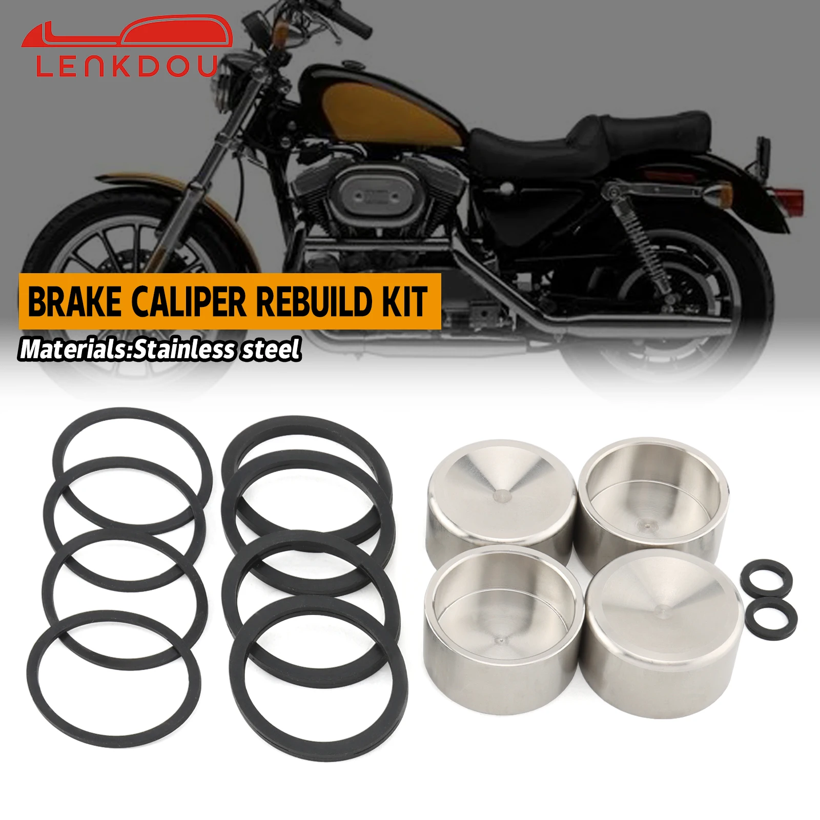 Zestaw naprawczy zacisków hamulcowych Harley, przód i tył, do Sportster XL Dyna Softail 2004-17, Touring Road King Electra Glide 2000-17