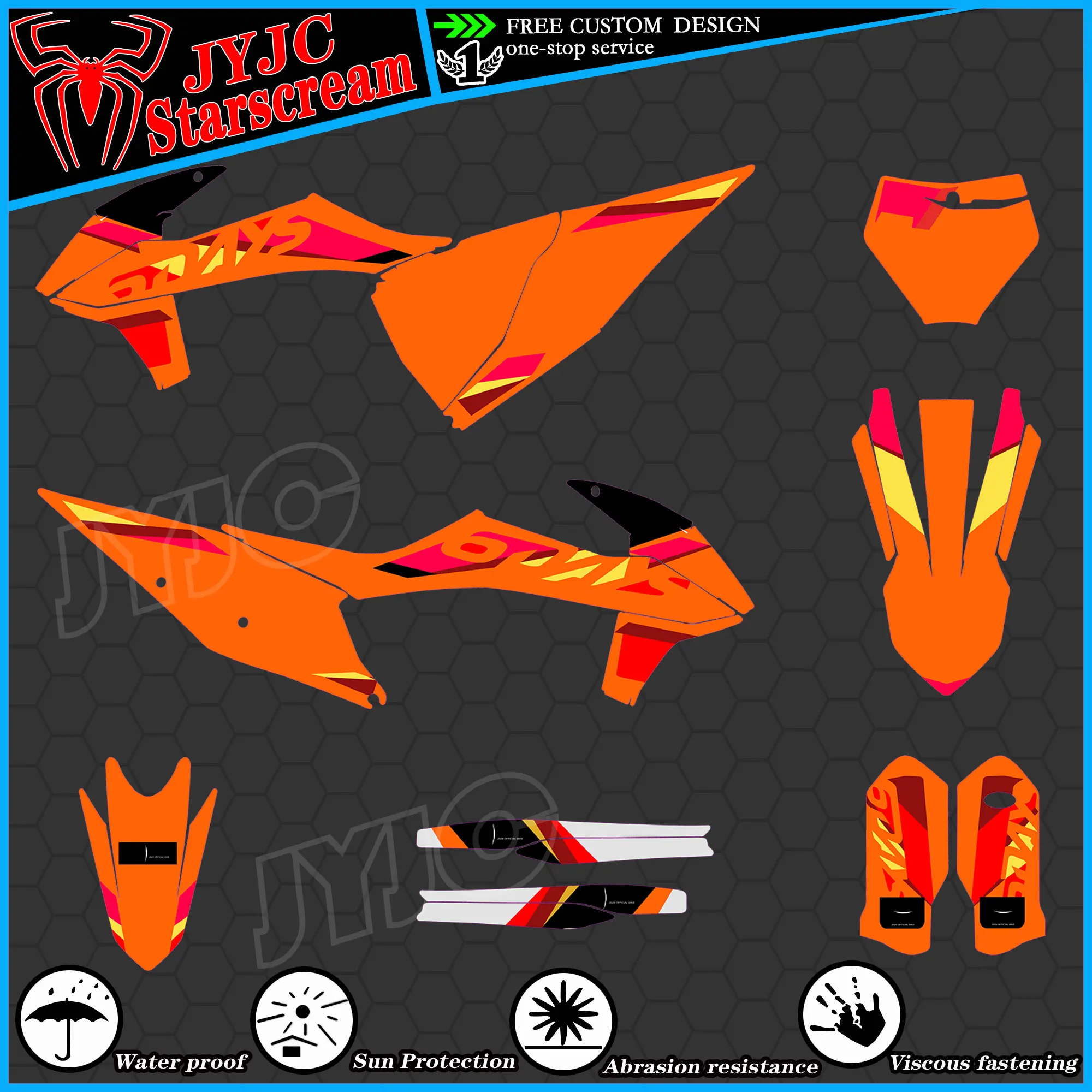 

Graphic Kit for 19 20 21 22 SXF XCF 20 21 22 23 EXC XCW 125 150 200 250 300 350 400 450 CC Motorcycle Decal Stickers