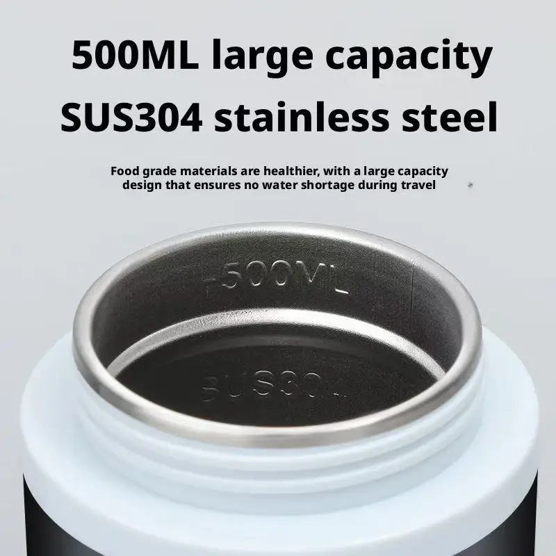 CarMounted Heating Cup with 304 Stainless Steel Liner Intelligent Dry-Burning Protection 500ML Capacity and Constant Temperature