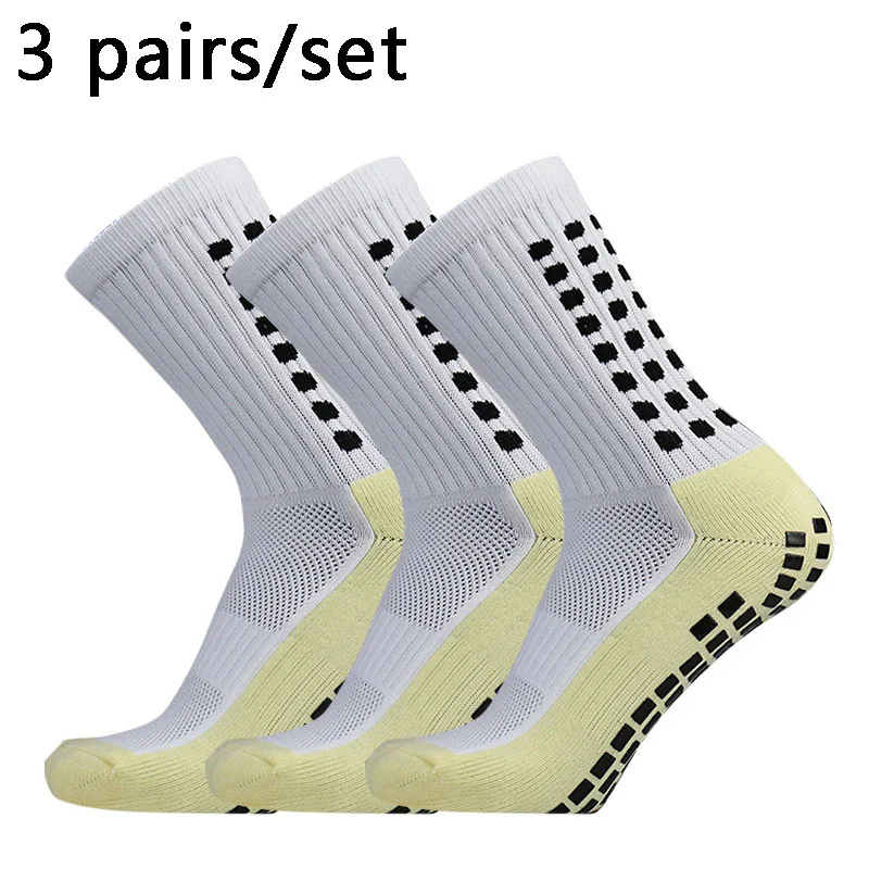 3 Pairs Of Football Socks Men And Women Sports Socks Non-slip Silicone Outdoor Soccer Socks Breathable Comfortable Tennis Socks