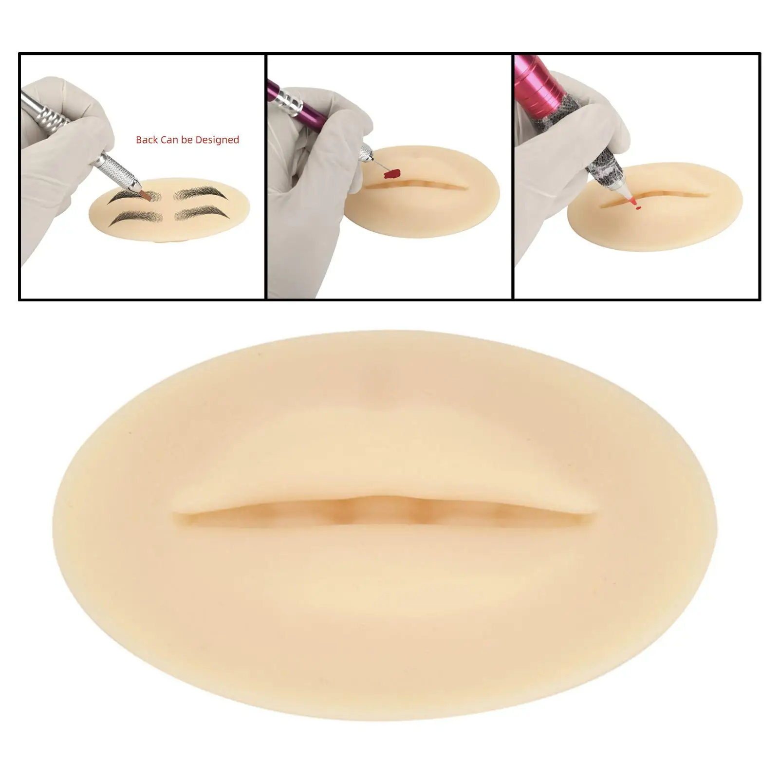 

3D Silicone Practice Skin Lips, Large Flat Base Mouth Lip Model for