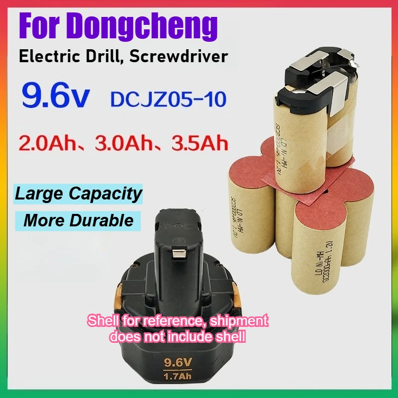 

2,0 Ач 3,0 Ач 3,5 Ач 9,6 В аккумуляторная батарея DCJZ05-10 для электрической дрели Dongcheng, отвертки Аккумулятор большой емкости