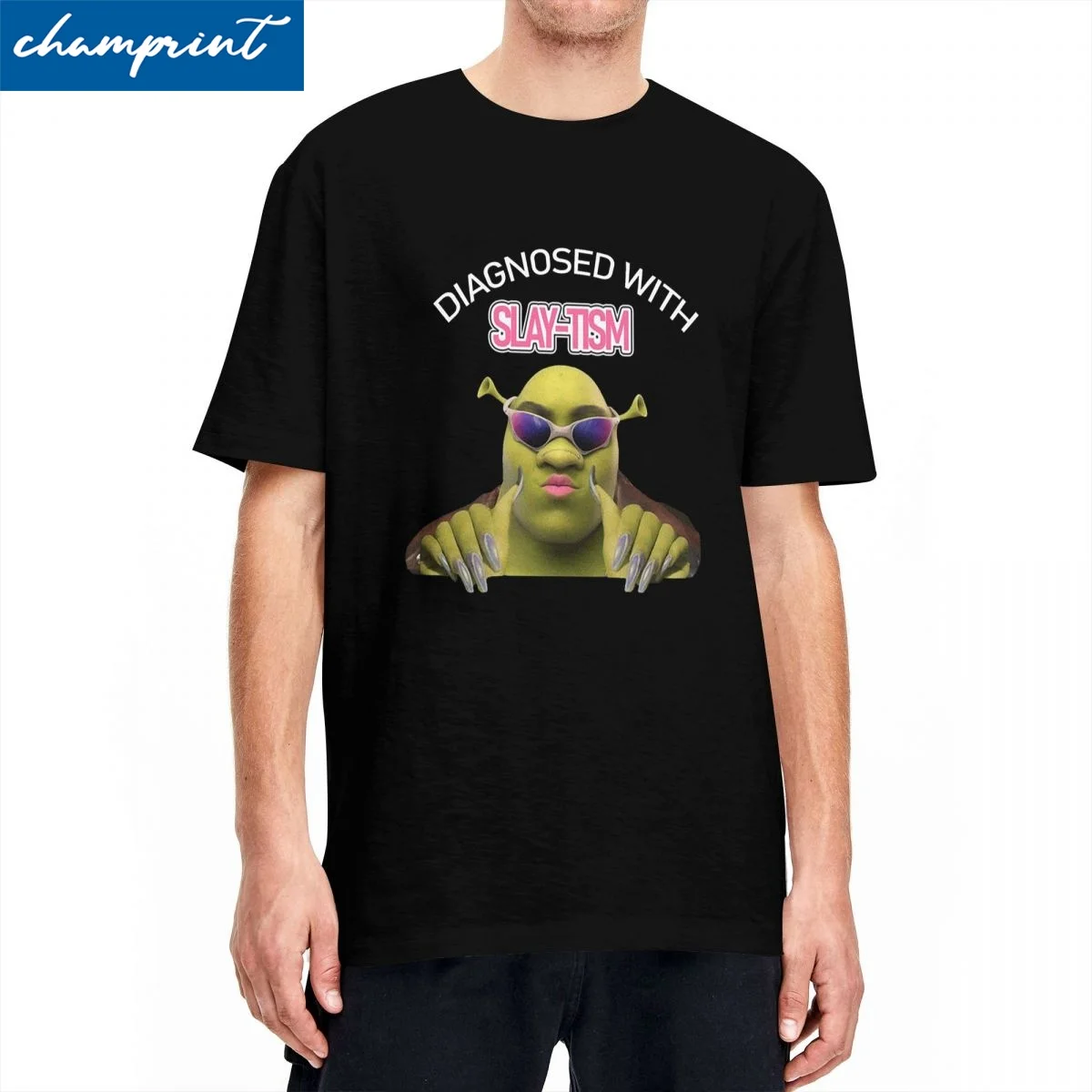 Shreks Diagnosed With Slay-tism Funny Meme Silly T Shirt Men Women 100% Cotton Vintage T-Shirt Crewneck Tee Shirt Gift Idea