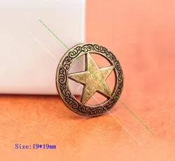 30Pcs 19mm Antique Brass Flower Carved Texas Ranger Star Western Saddle Tack Leathercraft Belt Conchos Screwback 1-1/4