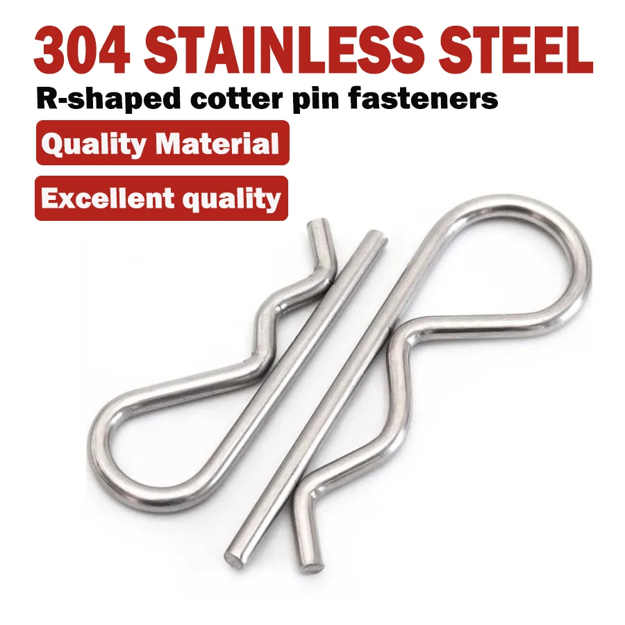 Assorted 304 Stainless Steel Pins B shaped R shaped Wave Closing Pin Cotter Pin Retaining RingM1.2M1.5M1.8M2M2.5M3M3.5M4M5M6